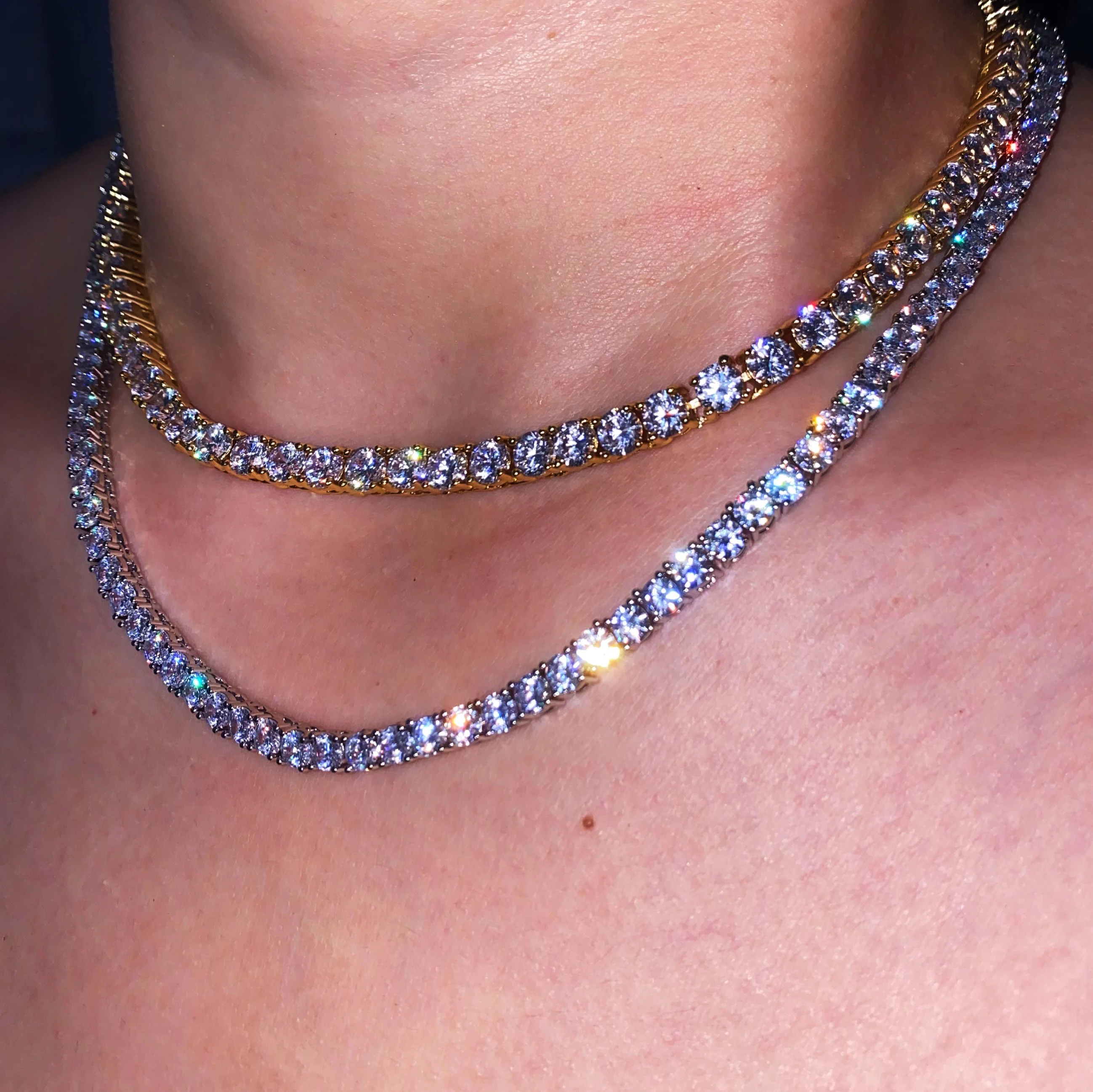 Wholesale high quality 3mm 4mm 5mm statement diamond tennis link chain necklace, Picture
Wholesale high quality 3mm 4mm 5mm statement diamond tennis link chain necklace, Picture