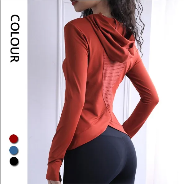 New Autumn Hoodies Sports Fitness Long-sleeved Tops Quick-drying Women's Yoga Clothes Thumb Buckle, Customized colors
New Autumn Hoodies Sports Fitness Long-sleeved Tops Quick-drying Women's Yoga Clothes Thumb Buckle, Customized colors