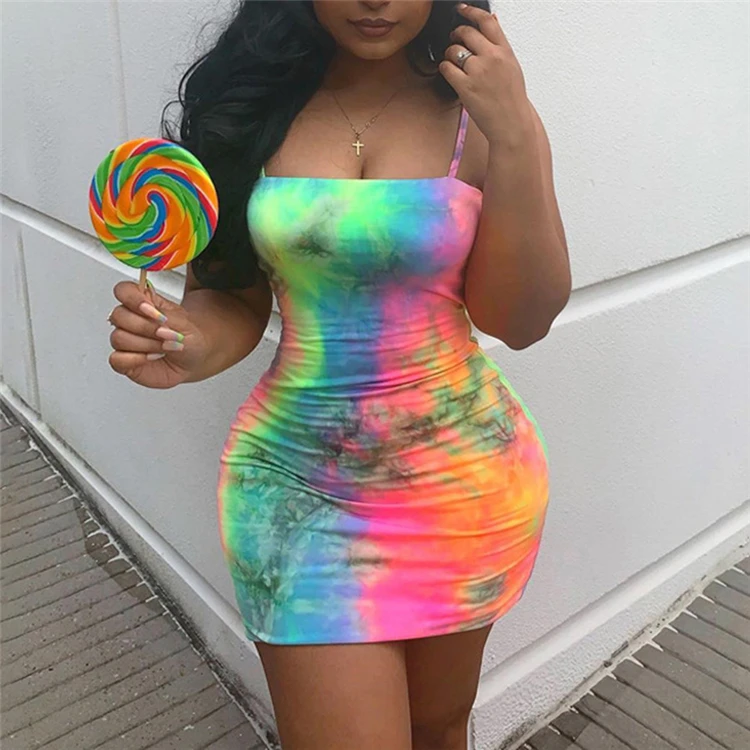 Fashion Women's Party Short Dress Sundress Sleeveless Colorful Tie-dyed Dresses Tight Skirt Women Clothes
Fashion Women's Party Short Dress Sundress Sleeveless Colorful Tie-dyed Dresses Tight Skirt Women Clothes