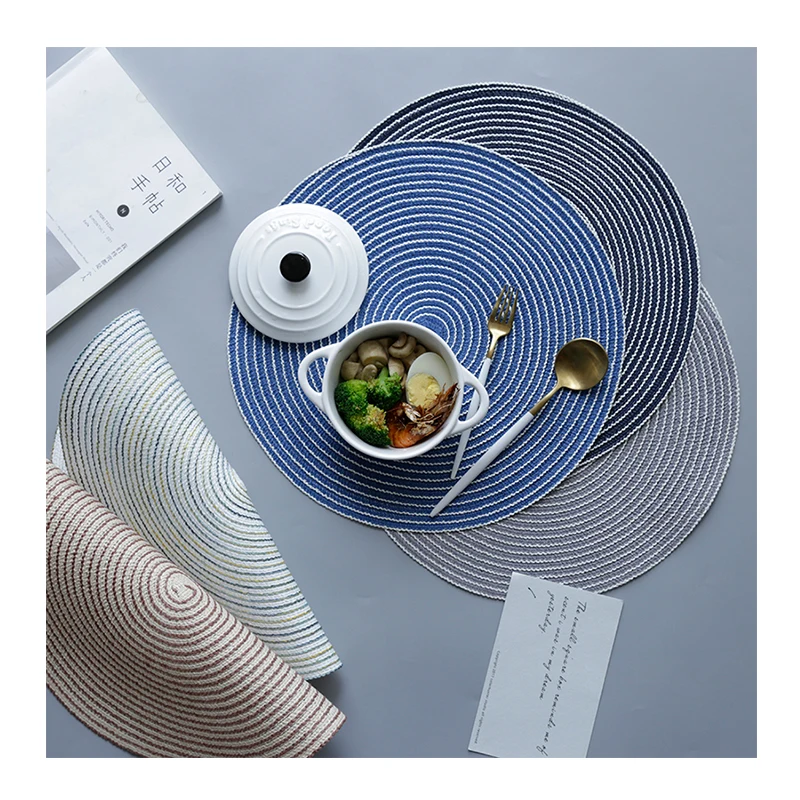 Washable Round Woven Rope Table Mat Hand Made Polyester Cotton Meal Pad Dining Table Placemat, Multi color
Washable Round Woven Rope Table Mat Hand Made Polyester Cotton Meal Pad Dining Table Placemat, Multi color