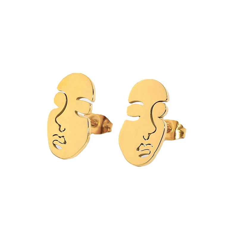 2021 New Chic Hollow Abstract Face Ear Studs Fashion 18k Gold-plated Stainless Steel Earring Women Party Wedding Jewelry Gifts, Gold color
2021 New Chic Hollow Abstract Face Ear Studs Fashion 18k Gold-plated Stainless Steel Earring Women Party Wedding Jewelry Gifts, Gold color