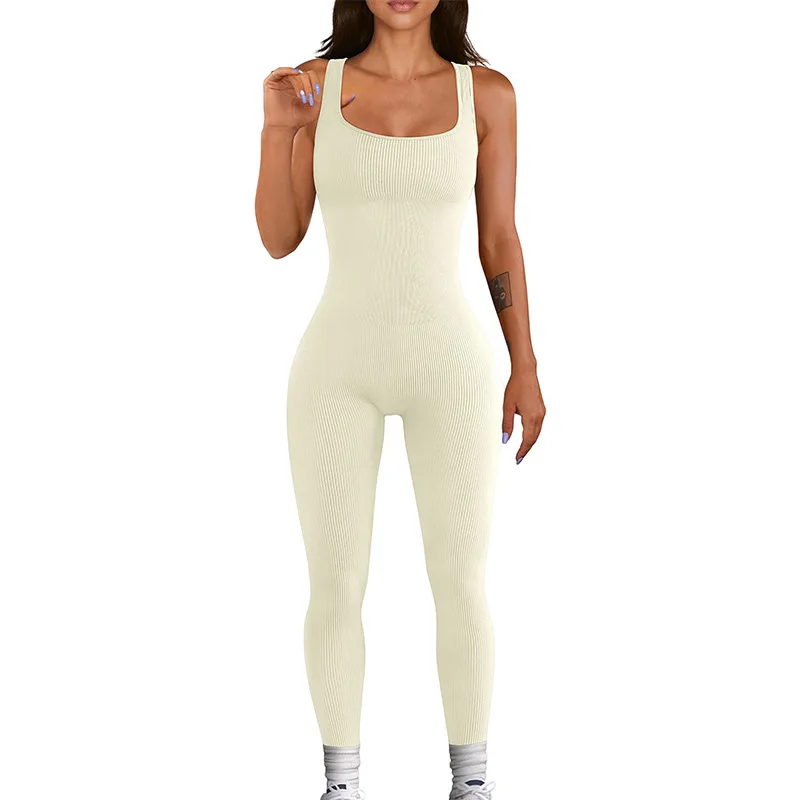 Aoyema 2023 Square Neck One Piece Yoga Ribbed Tank Tops Rompers Sleeveless Full Length Sport Jumpsuits Women
Aoyema 2023 Square Neck One Piece Yoga Ribbed Tank Tops Rompers Sleeveless Full Length Sport Jumpsuits Women