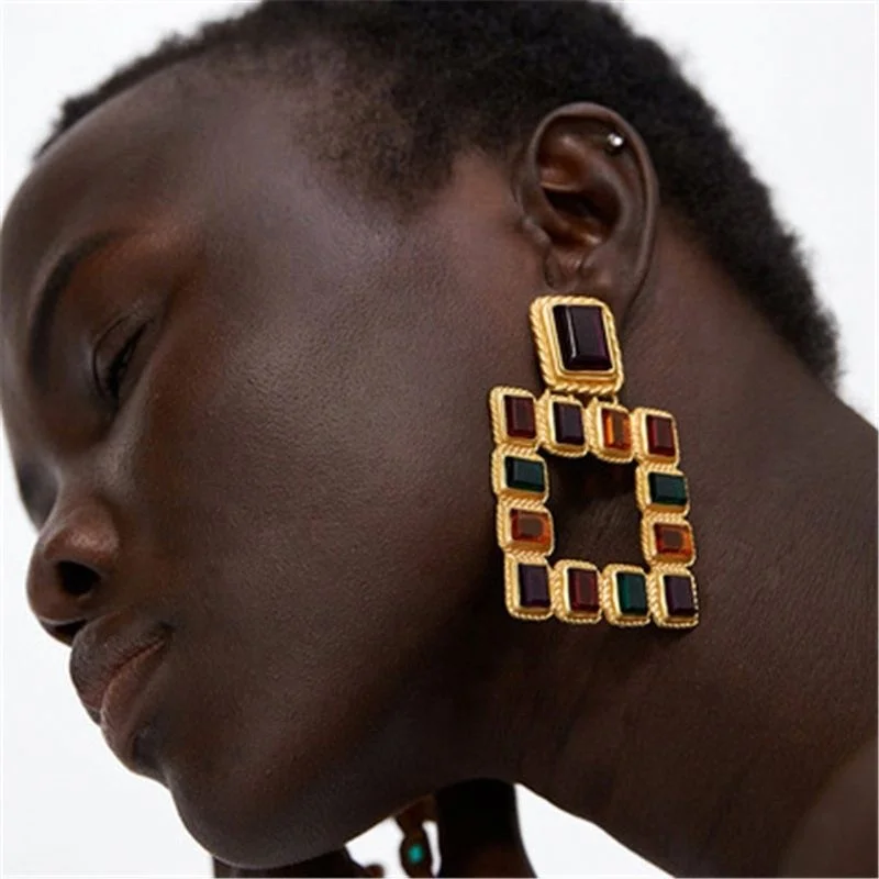 Colorful Rhinestone Crystal Geometric Drop Earrings Fashion Womens Square Earrings, Colorful/black/green/white/yellow/blue/red
Colorful Rhinestone Crystal Geometric Drop Earrings Fashion Womens Square Earrings, Colorful/black/green/white/yellow/blue/red
