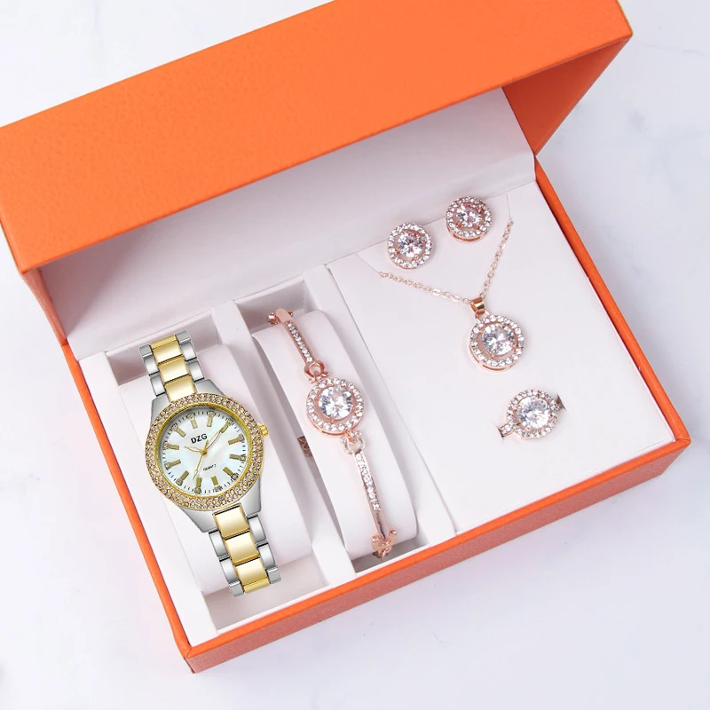Luxury Brand Bracelet watch Jewelry set Diamond Women Watches Gift Quartz watches for girls Diamond Best gift set
Luxury Brand Bracelet watch Jewelry set Diamond Women Watches Gift Quartz watches for girls Diamond Best gift set