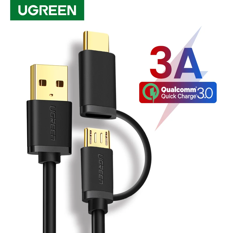 Ugreen 2in1 3A Fast Charging Micro USB Type USB-C Cable for Samsung Galaxy S30 Mi Phone Plus Xiaomi Tablet Android Data Cables
Ugreen 2in1 3A Fast Charging Micro USB Type USB-C Cable for Samsung Galaxy S30 Mi Phone Plus Xiaomi Tablet Android Data Cables