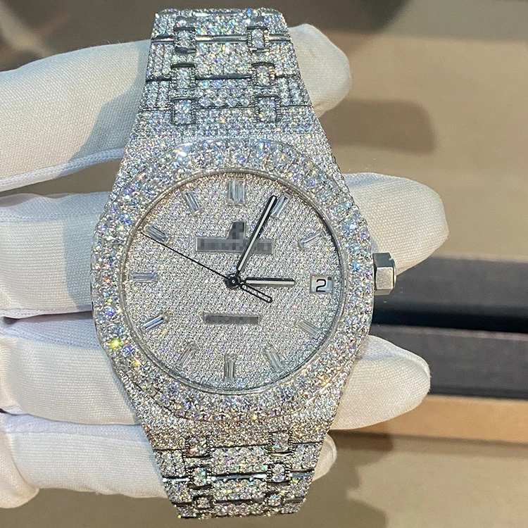 Men High-end Luxury Bling Jewelry Full Diamond Dial Watch VVS Moissanite Hip Hop Iced out Stainless Steel Mechanical Watches
Men High-end Luxury Bling Jewelry Full Diamond Dial Watch VVS Moissanite Hip Hop Iced out Stainless Steel Mechanical Watches