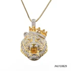Tiger Pendant Pendent Tiger JASEN JEWELRY Tiger Head Pendant Necklace With Crown King Pendant Custom Pendent