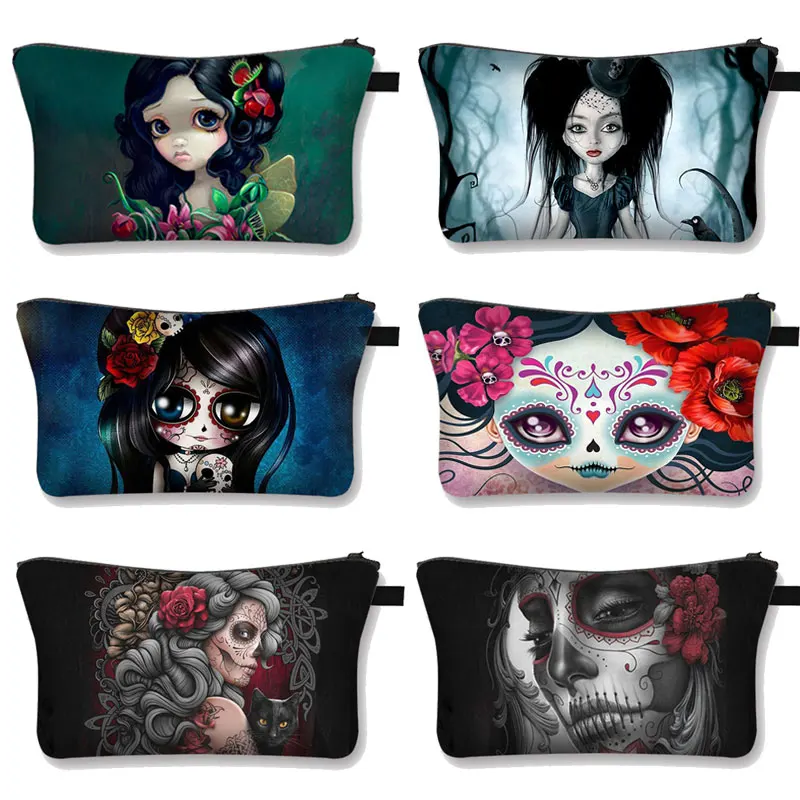 Gothic Skull Cosmetic Case Women Fashion Makeup Bag Girl Cosmetic Bag Large Zipper Pouch Travel Organizer Bags, Customized
Gothic Skull Cosmetic Case Women Fashion Makeup Bag Girl Cosmetic Bag Large Zipper Pouch Travel Organizer Bags, Customized