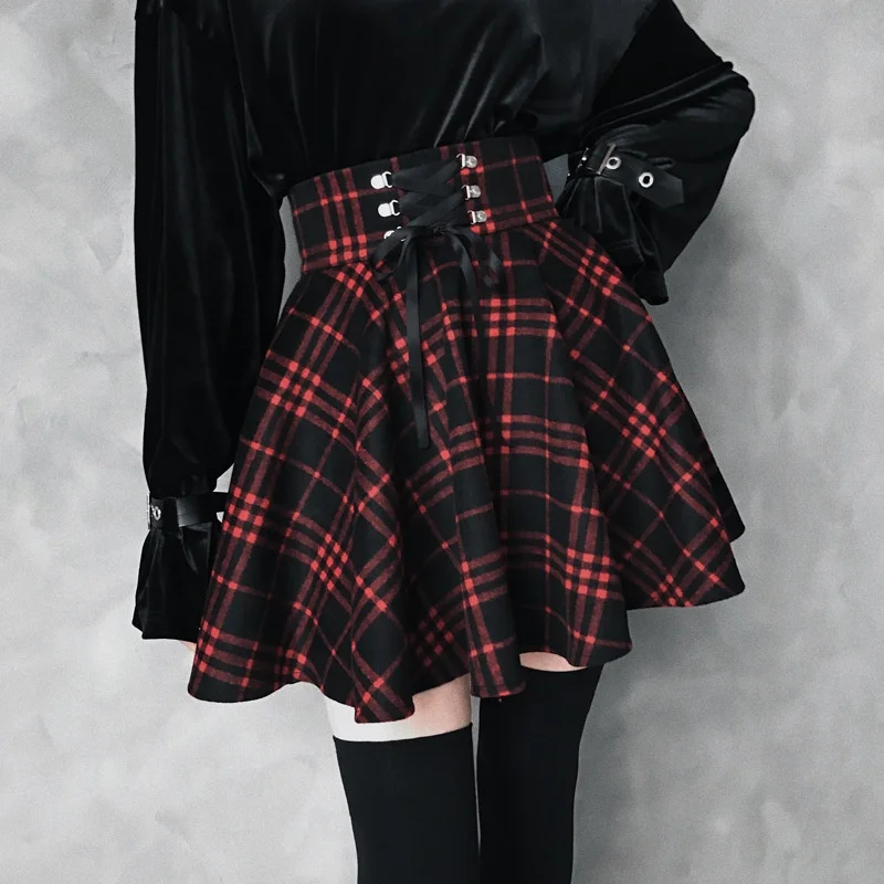 New Gothic Women vintage skirts women's dress and skirts Spring Casual Red Plaid Pleated Female Fashion Lace women's skirts, Customized color
New Gothic Women vintage skirts women's dress and skirts Spring Casual Red Plaid Pleated Female Fashion Lace women's skirts, Customized color