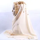 Beaded Long Scarves 2020 Arab Hijab Scarf Chiffon Beaded Long Scarf Factory Direct Sales