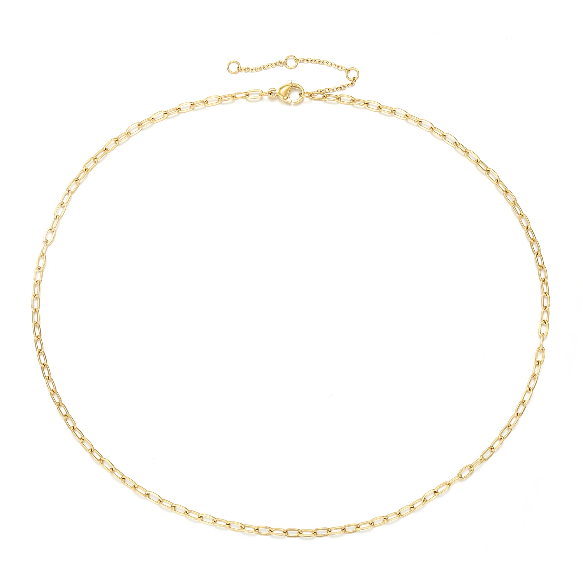 Hot Selling Simple Link Chain Gold PLated Choker Necklace O Shaped Plain Chain Necklace Jewelry, Gold color 
Hot Selling Simple Link Chain Gold PLated Choker Necklace O Shaped Plain Chain Necklace Jewelry, Gold color