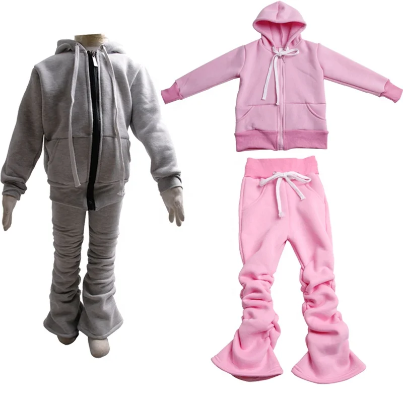Kids Hoodie Sweatsuit 2 Pcs Stacked Pants Fleece Zipper Tracksuit Little Girls Clothing Jogger Sets Winter Sweatpants For Woman
Kids Hoodie Sweatsuit 2 Pcs Stacked Pants Fleece Zipper Tracksuit Little Girls Clothing Jogger Sets Winter Sweatpants For Woman