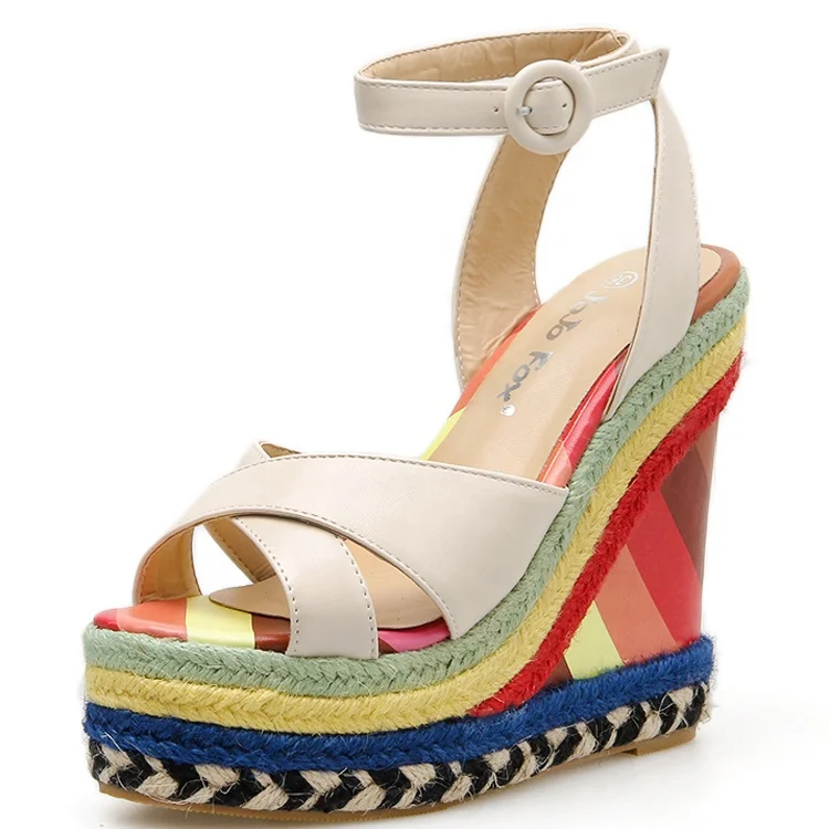 Wedge Sandals for Women Open toe High Platform Working Party Summer Pumps Bright Color Patchwork Dress Lady Shoes, Black apricot
Wedge Sandals for Women Open toe High Platform Working Party Summer Pumps Bright Color Patchwork Dress Lady Shoes, Black apricot