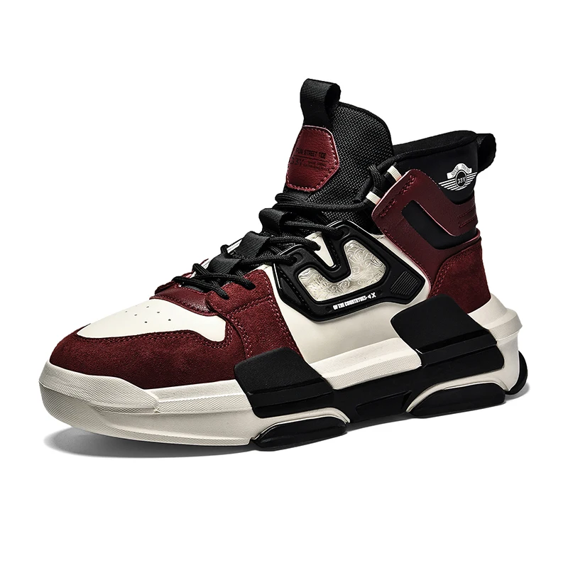 New fashion casual men's high top board shoes basketball sports shoes breathable knitted rubber sole running shoes
New fashion casual men's high top board shoes basketball sports shoes breathable knitted rubber sole running shoes