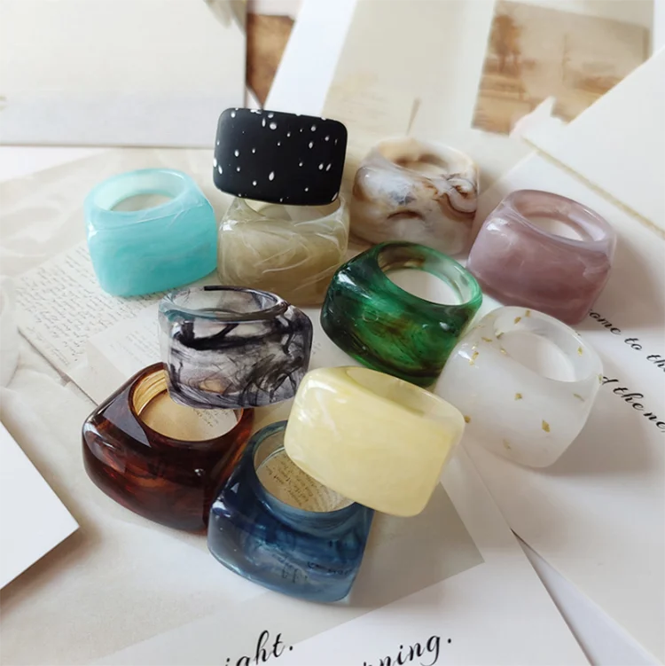 Mixed Color Square Acrylic Ring Personality Resin Acrylic Couple Ring for Women Girls, Colorful
Mixed Color Square Acrylic Ring Personality Resin Acrylic Couple Ring for Women Girls, Colorful