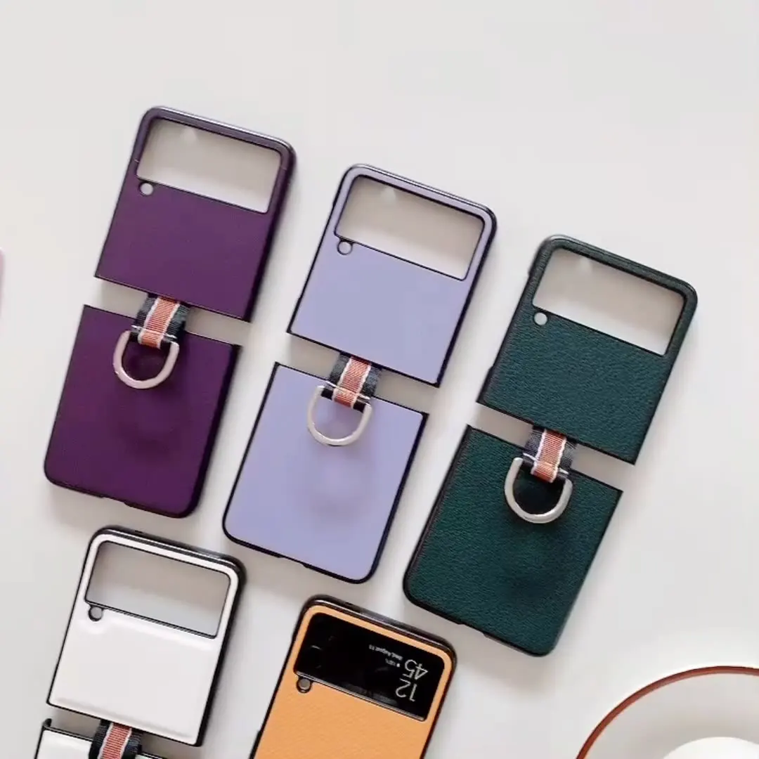 Metal Ring Leather Cover Material Luxury case for Men and Women PU protective shell for Samsung Z Flip 3
Metal Ring Leather Cover Material Luxury case for Men and Women PU protective shell for Samsung Z Flip 3