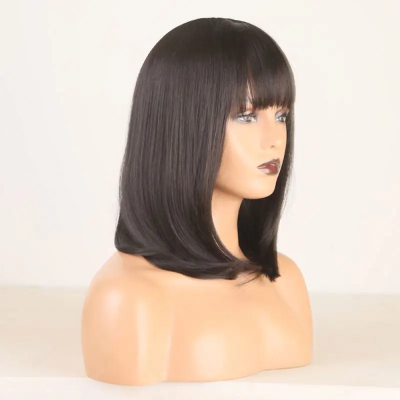 European Wig and American women's wig Short straight hair chemical fiber women's human hair wigs, Black
European Wig and American women's wig Short straight hair chemical fiber women's human hair wigs, Black