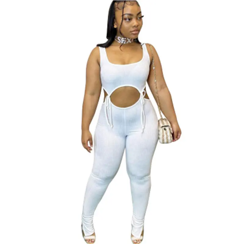 2020 New Arrivals Fashion Women Casual Sleeveless Vest Hollow Out Waist Drawstring Split Leggings Solid Jumpsuit, Picture color
2020 New Arrivals Fashion Women Casual Sleeveless Vest Hollow Out Waist Drawstring Split Leggings Solid Jumpsuit, Picture color