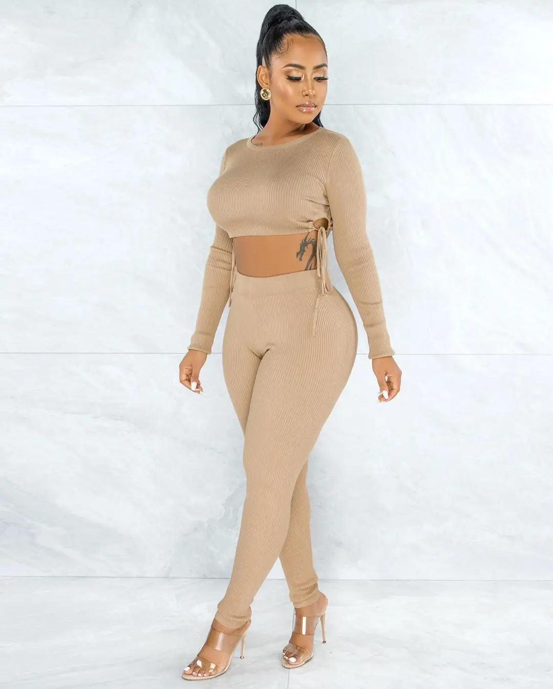 Women Summer Solid Open Back Crop Top Stacked long Jogger Pnats Suit Two Piece Set Sport Matching Set Outfit Fitness Tracksuit, Customized
Women Summer Solid Open Back Crop Top Stacked long Jogger Pnats Suit Two Piece Set Sport Matching Set Outfit Fitness Tracksuit, Customized