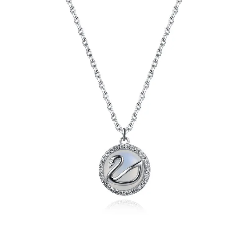 925 sterling silver swan necklace moonstone Swan collarbone chain temperament Swan pendant collarbone necklace, As pic
925 sterling silver swan necklace moonstone Swan collarbone chain temperament Swan pendant collarbone necklace, As pic