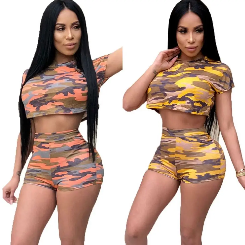 Camouflage Color Print Fashion Crop Top And Short Pants Two Piece Set Sexy Women Shorts Suit, Yellow, orange
Camouflage Color Print Fashion Crop Top And Short Pants Two Piece Set Sexy Women Shorts Suit, Yellow, orange
