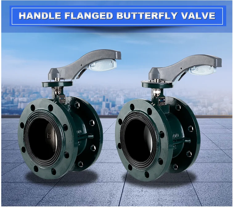 professional cast steel flanged type butterfly valve