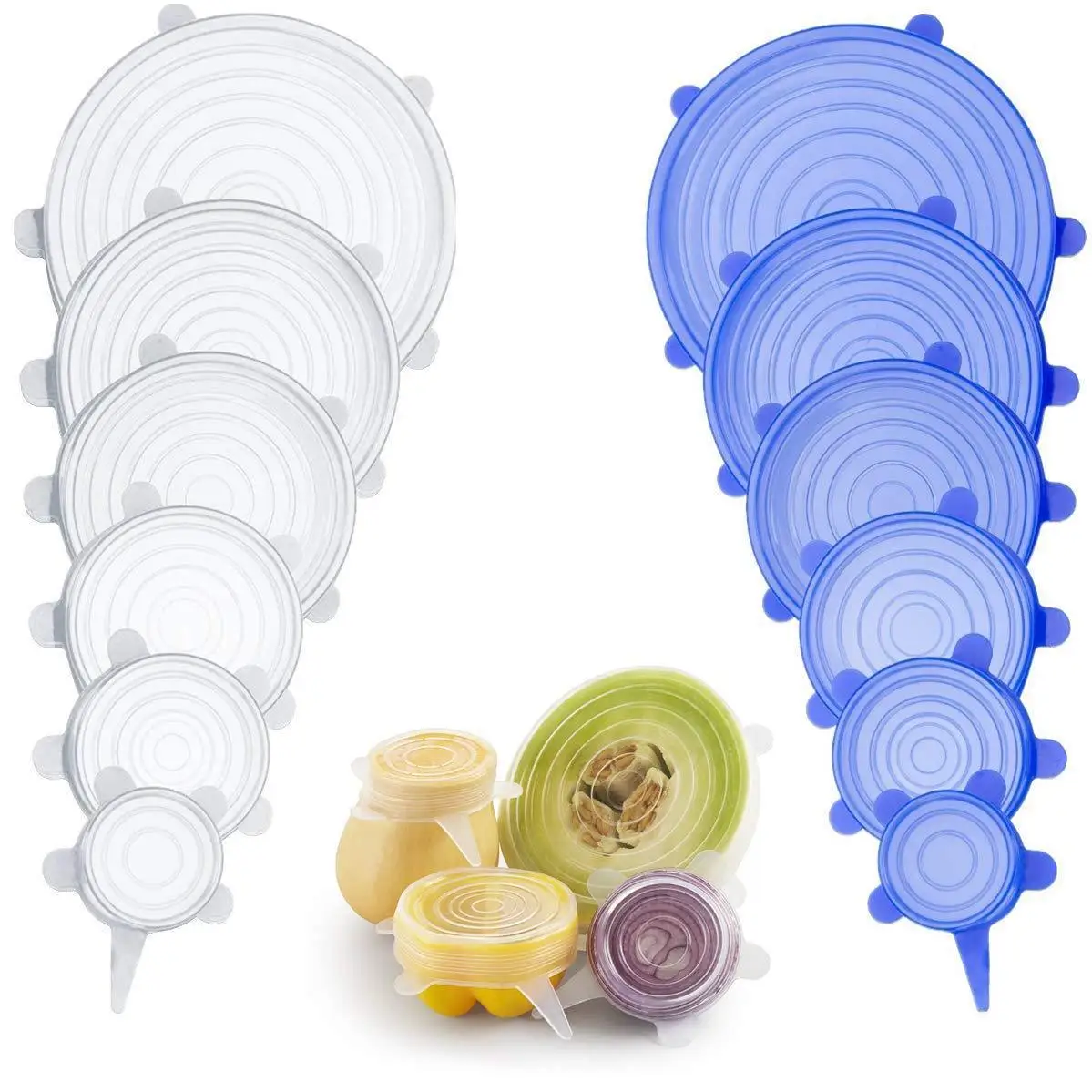 6PCS Silicone Cover Pan Universal Silicone Food Wrap Bowl Pot Lid Silicone Stretch Lids Cooking, As photo
6PCS Silicone Cover Pan Universal Silicone Food Wrap Bowl Pot Lid Silicone Stretch Lids Cooking, As photo