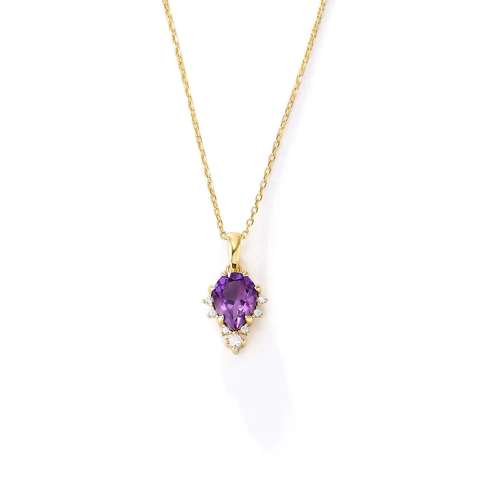 PEISHANG simple Wholesale gemstone chian 925 Sterling Silver gold plated Jewelry Natural Amethyst pendant necklace For ladies
PEISHANG simple Wholesale gemstone chian 925 Sterling Silver gold plated Jewelry Natural Amethyst pendant necklace For ladies