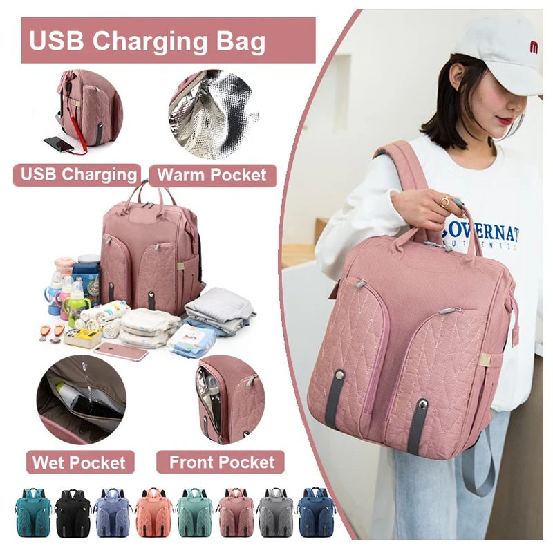 OMASKA Custom sac a langer usb Large Capacity Outdoor Charging Mommy Baby Crib Diaper Bag, 8 colors
OMASKA Custom sac a langer usb Large Capacity Outdoor Charging Mommy Baby Crib Diaper Bag, 8 colors
