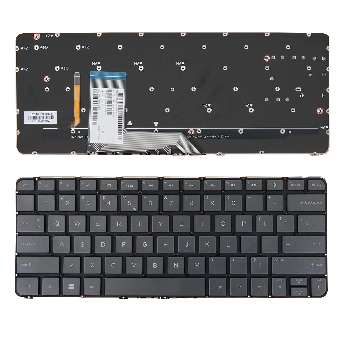 

Laptop Keyboard for HP Spectre X360 13-4000 13-4100 13T-4000 13T-4100 Backlit Keyboard US Gray