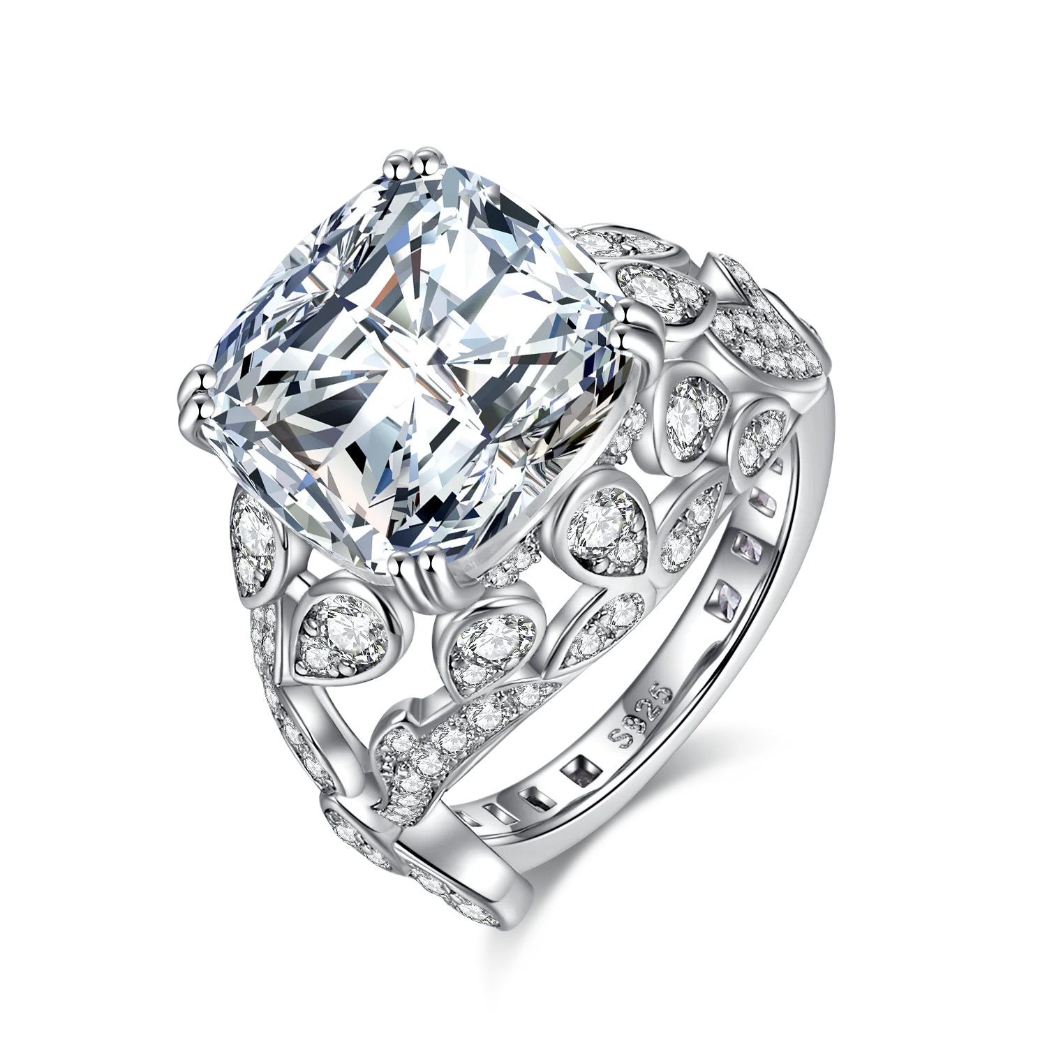 Solitaire Chunky Luxury Jewelry Shiny Big Asscher Cut Square Custom Sterling VVS Moissanite Silver Ring for Girl
Solitaire Chunky Luxury Jewelry Shiny Big Asscher Cut Square Custom Sterling VVS Moissanite Silver Ring for Girl