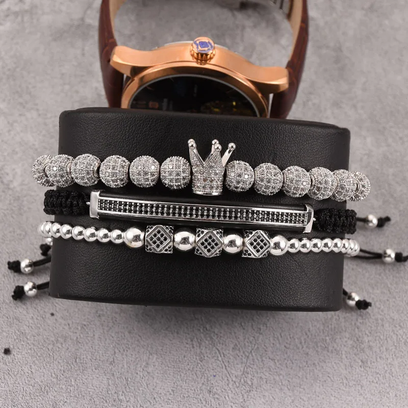 Men's Punk Handmade Jewelry Royal 3Pcs/Set Adjustable Braiding Bling CZ Balls Crown Bracelet Set
Men's Punk Handmade Jewelry Royal 3Pcs/Set Adjustable Braiding Bling CZ Balls Crown Bracelet Set