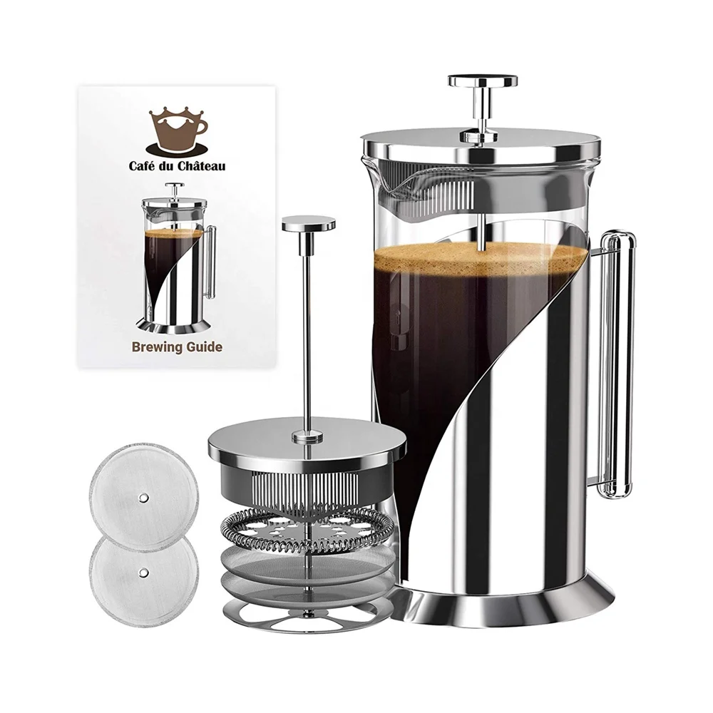 Stainless Steel French Press Coffee Maker 18/10 Bonus Stainless Steel Screen, Silver,copper
Stainless Steel French Press Coffee Maker 18/10 Bonus Stainless Steel Screen, Silver,copper