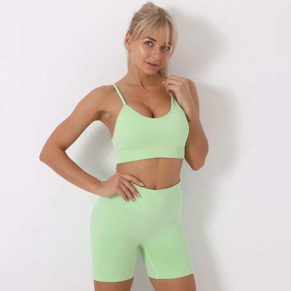 Summer Sport Set Women 2PCS Two Piece Crop top Sport Bra Shorts Yoga Suit For Women Workout Outfit Seamless Polyester Gym Set, Picture color
Summer Sport Set Women 2PCS Two Piece Crop top Sport Bra Shorts Yoga Suit For Women Workout Outfit Seamless Polyester Gym Set, Picture color