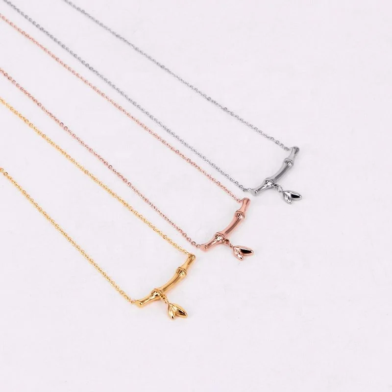 Fashion 18K Gold PVD Plated Stainless Steel Bamboo Leaf Pendant Necklace Layering Chain Necklace Inspired Jewelry
Fashion 18K Gold PVD Plated Stainless Steel Bamboo Leaf Pendant Necklace Layering Chain Necklace Inspired Jewelry
