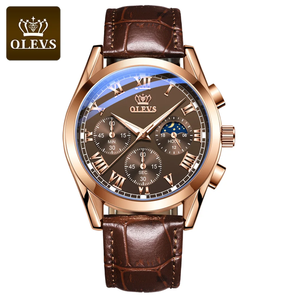 OLEVS 2871 fashion Brown man quartz watch best PU leather band waterproofing Multi function elderly sports watch design
OLEVS 2871 fashion Brown man quartz watch best PU leather band waterproofing Multi function elderly sports watch design