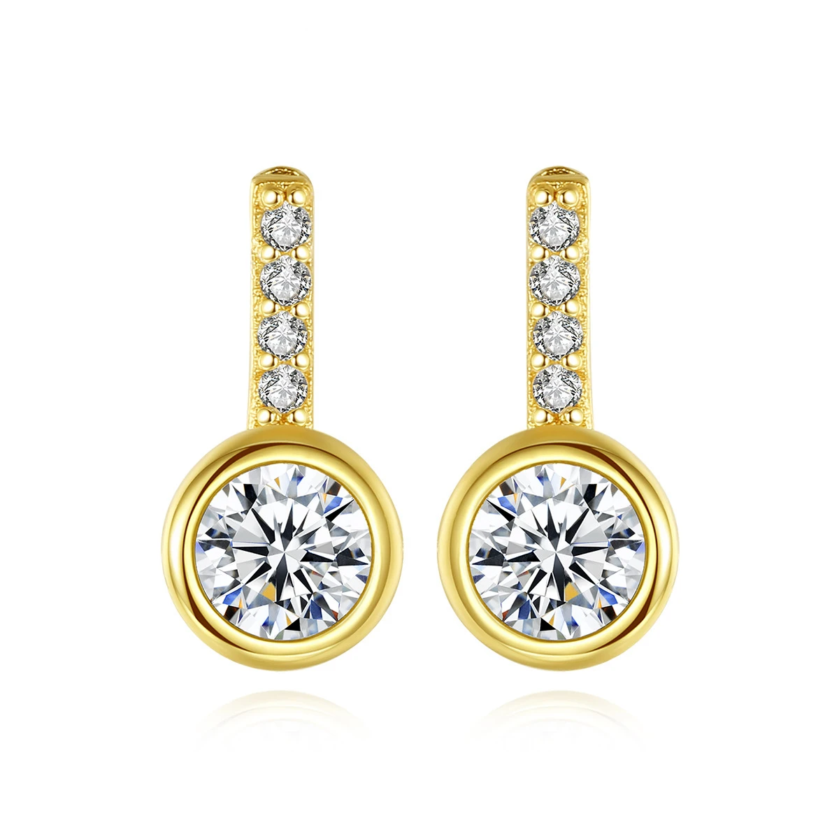 Hot Selling Real Gold Plated 925 Sterling Silver Round Zircon Stud Earrings For Lady Princess Gift
Hot Selling Real Gold Plated 925 Sterling Silver Round Zircon Stud Earrings For Lady Princess Gift