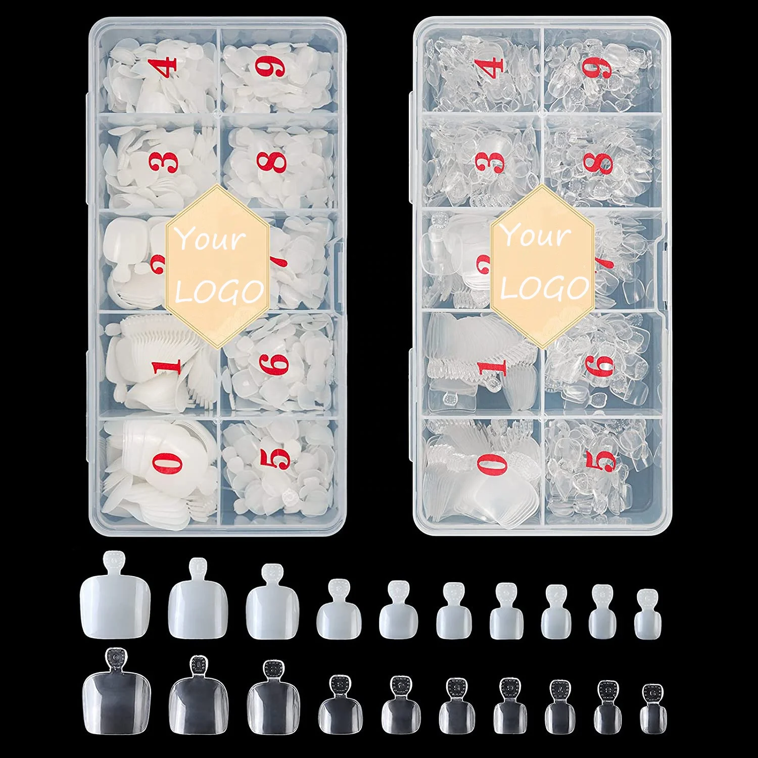 500pcs/Box Acrylic False Toenails Clear and Natural Toe Nails Full Cover Nail Art Design Press on Toenails
500pcs/Box Acrylic False Toenails Clear and Natural Toe Nails Full Cover Nail Art Design Press on Toenails