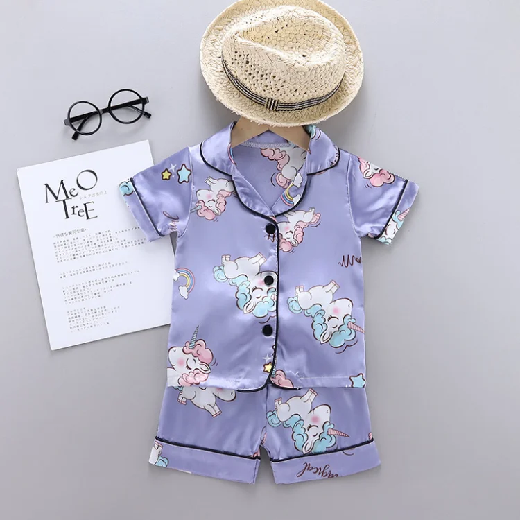 New Hot Designer Kid Pajamas Summer Short Sleeve With Shorts Print Letter Flower Silk Satin Kids Summer Pajama Set, Pink,green,black,purple,blue,navy
New Hot Designer Kid Pajamas Summer Short Sleeve With Shorts Print Letter Flower Silk Satin Kids Summer Pajama Set, Pink,green,black,purple,blue,navy