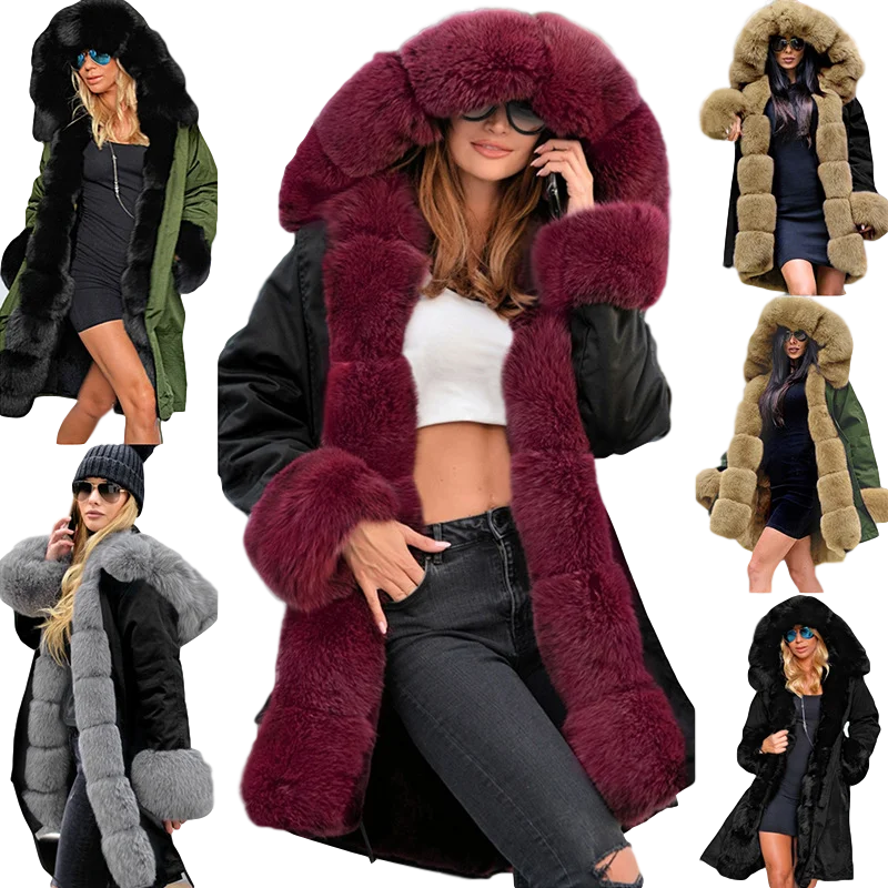 2020 New Style Wholesale custom Luxury Woman Face thickened Pocket of jacket with velvet hooded Winter Warm Fur Parka Coats
2020 New Style Wholesale custom Luxury Woman Face thickened Pocket of jacket with velvet hooded Winter Warm Fur Parka Coats