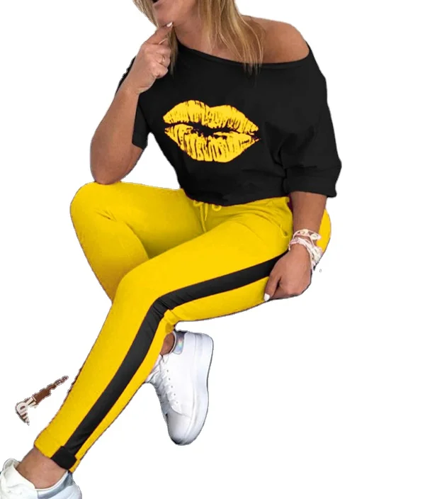 JY-GH 2021 Women Clothing Lips Print Two piece Pants Set Summer Outfits 2 Piece Set women, 10 as picture
JY-GH 2021 Women Clothing Lips Print Two piece Pants Set Summer Outfits 2 Piece Set women, 10 as picture