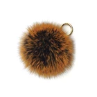 large fox fur pompom ball keychain fur ball for bag