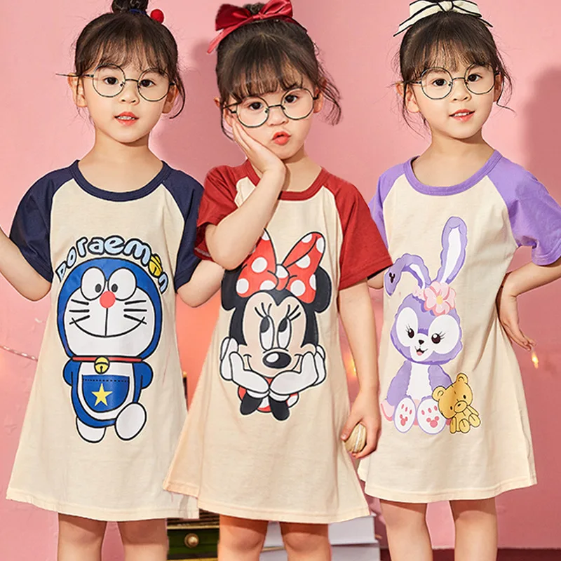 Summer cotton short-sleeved princess thin cartoon girls nightdress children's pajamas little girl children's home service, As show
Summer cotton short-sleeved princess thin cartoon girls nightdress children's pajamas little girl children's home service, As show