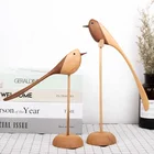 Wood crafts for Nordic style home decoration withwooden products long tail bird for 2019 souvenir wooden bird