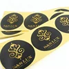 Private Design Custom Die Cut Adhesive Paper Stickers with Shiny Gold Foil Printed Brand Logo