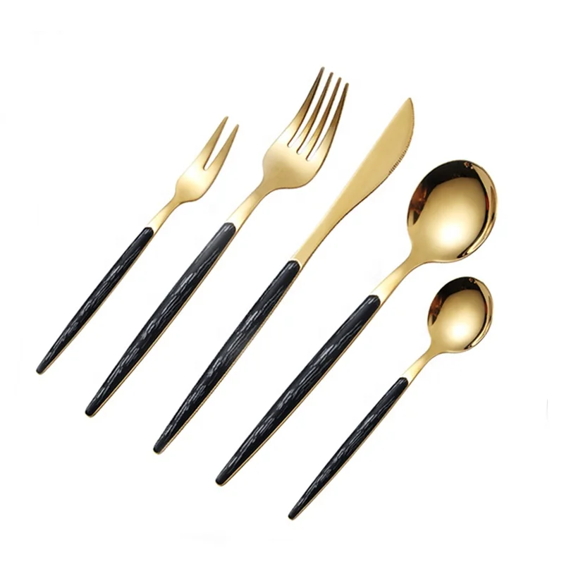 Elegant Portuguese Cutlery Set with Black Red Wooden Handle Modern Slim Gold Silver Metal Flatware Set for Wedding Table Setting
Elegant Portuguese Cutlery Set with Black Red Wooden Handle Modern Slim Gold Silver Metal Flatware Set for Wedding Table Setting