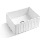 Popular design CUPC big size white ceramic solid surface kitchen sink