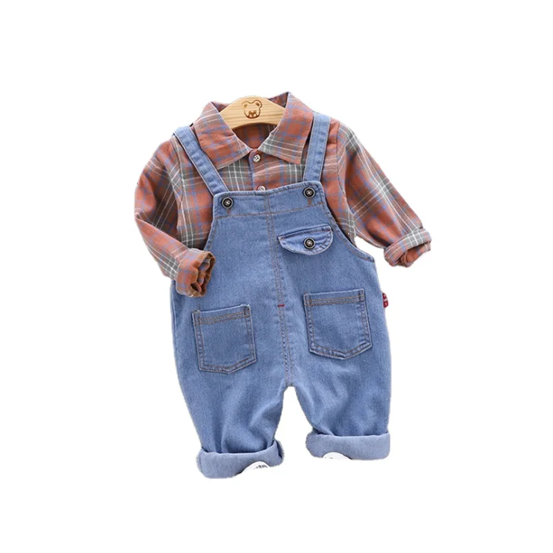 2020 Direct approval plaid shirt Long sleeve +jeans Overall long pants 2 Pieces neutral baby clothes sets, Red/green/light blue
2020 Direct approval plaid shirt Long sleeve +jeans Overall long pants 2 Pieces neutral baby clothes sets, Red/green/light blue