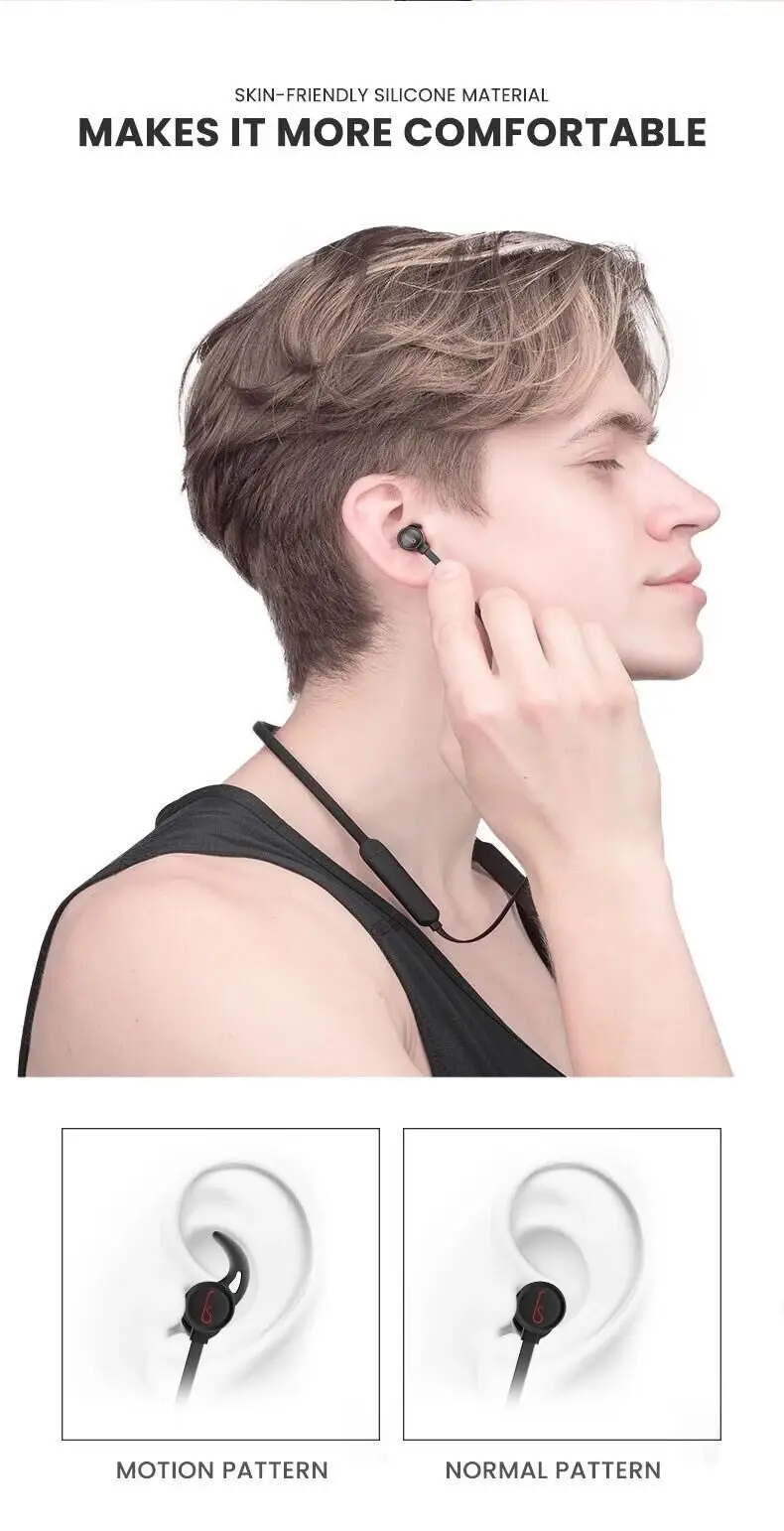 2019 new arrival E9 sweatproof sport neckband earphones super bass stereo wireless in-ear headphones for mobile phone - ANKUX.COM