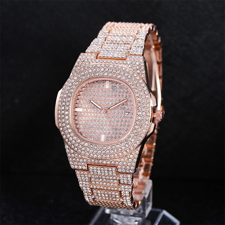 Factory Wholesale All Diamonds Alloy Steel Gold Luxury Jewelry Wristwatch Women Watch 2022, Picture 
Factory Wholesale All Diamonds Alloy Steel Gold Luxury Jewelry Wristwatch Women Watch 2022, Picture